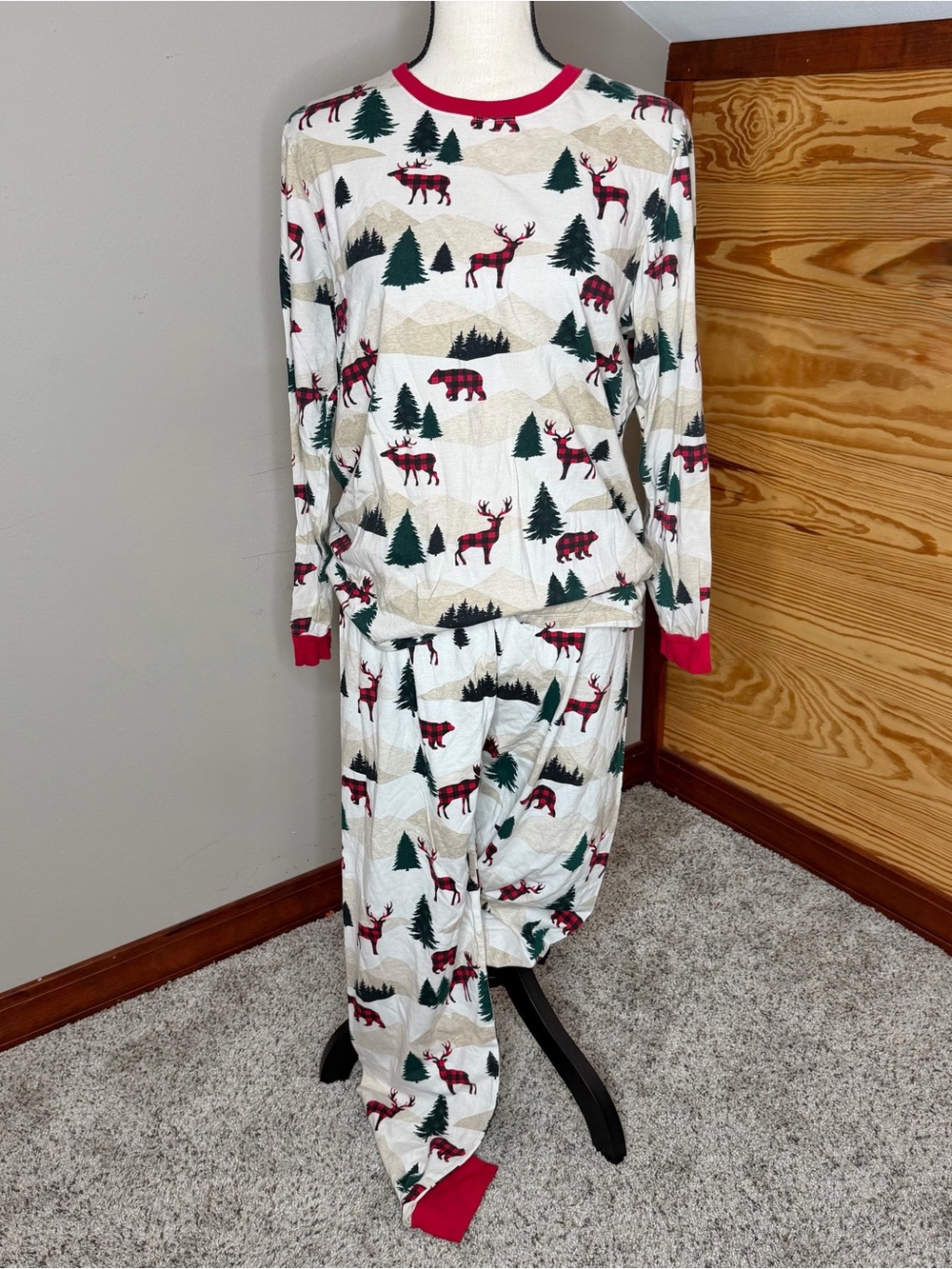 PJ Place Family Matching Pajama Set Bunny’s Tail Medium M Shirt Pants Christmas